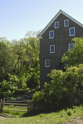 view of the stone mill in Black Creek Pioneer Village