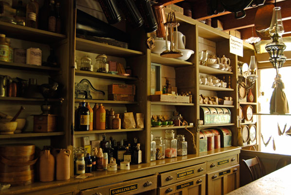 shelves of goods inside the emporium