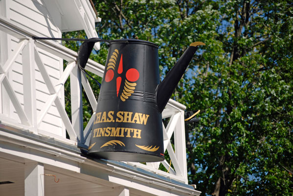 the tinsmith shop sign at Black Creek Pioneer Village
